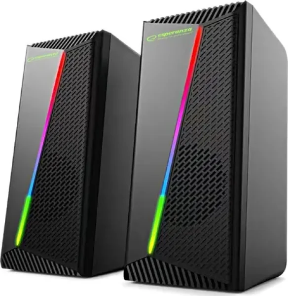 Esperanza EGS106 Rainbow Nortec čierna / Reproduktory / 2.0 / 6W / 3.5mm jack + USB (EGS106)