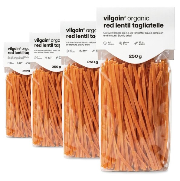 Vilgain Strukovinové cestoviny BIO – 4× Tagliatelle z červenej šošovice 250 g
