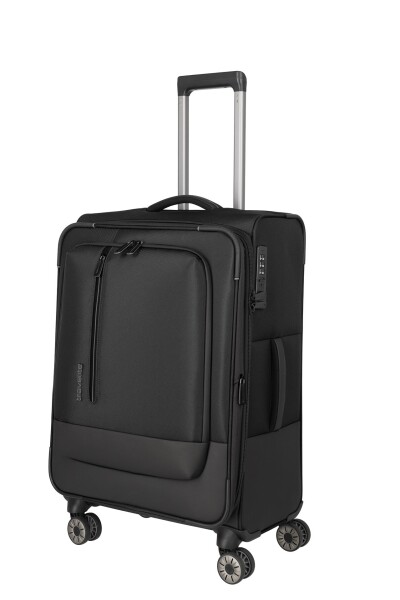 Stredný textilný kufor na kolieskach Travelite Crosslite 5.0 M Black