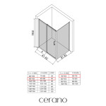 CERANO - Sprchovací kút Orlano L/P - 5 mm - chróm, transparentné sklo - 90x70x195 - posuvný CER-DY505B-9103