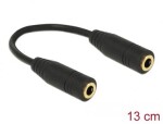 DeLock Adaptér 3.5mm jack 4pin (F) - 3.5mm jack 4pin (F) 0.13m čierna (65896)