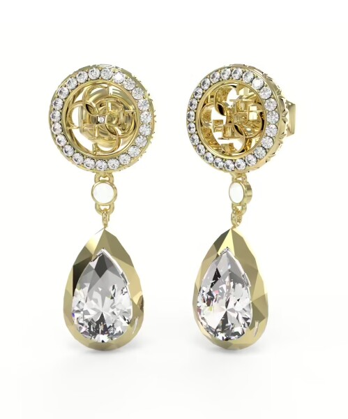 Guess Blyštivé pozlátené náušnice 4G Light JUBE05235JWYGT/U