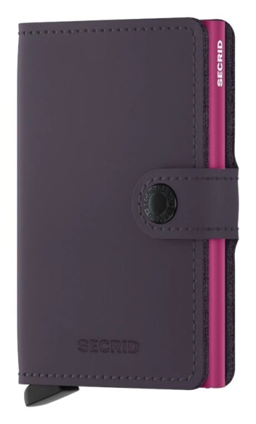 Kožená mini peňaženka Secrid Miniwallet Matte Dark Purple-Fuchsia