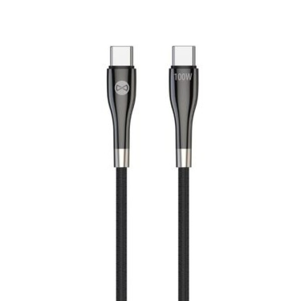 Forever Sleek Kábel USB-C (M) - USB-C (M) (100W) 1m čierna (5900495082725)