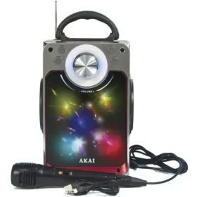 AKAI CEU7300-BT Prenosný reproduktor čierna / Bluetooth 4.0 / FM / USB / microSD / mikrofón (4905192531973)