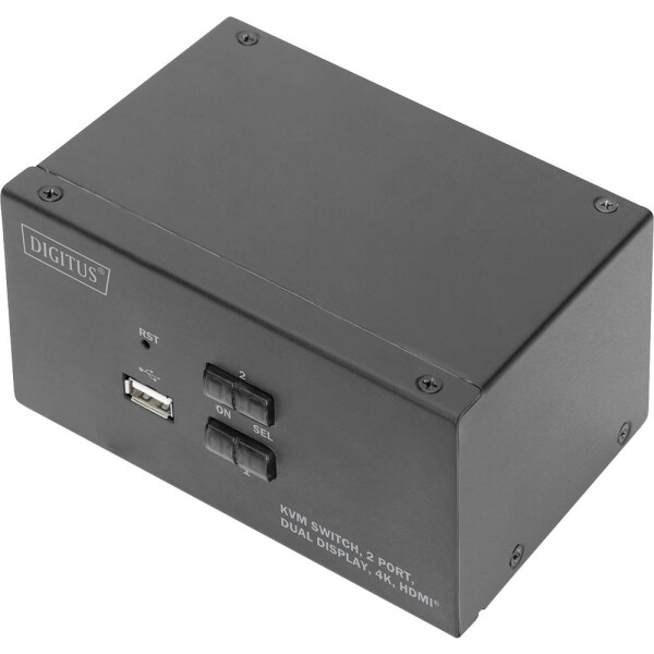 Digitus DS-12860 2 + 1 port prepínač KVM HDMI diaľkové ovládanie, klávesnica 3840 x 2160 Pixel; DS-12860