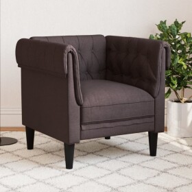 VidaXL Fotel Chesterfield, tmavoHnedý, obity tkaniną Lumarko!