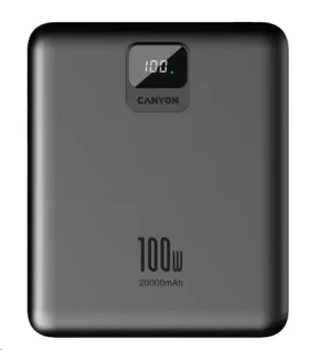 Canyon CNE-CPB20008DG sivá / Powerbanka / 20000mAh / PD 100W / 2x USB-C / 2x USB-A (CNE-CPB2008DG)