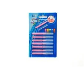 Denticol R01 0,6 mm / Medzizubná kefka / rovná / 8+8 ks (8595689805784)
