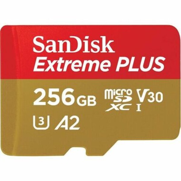 SanDisk Extreme Plus microSDXC 256GB + adaptér / Class 10 / UHS-I U3 / A2 / 200MBs / vhodné pre 4K (SDSQXBD-256G-GN6MA)