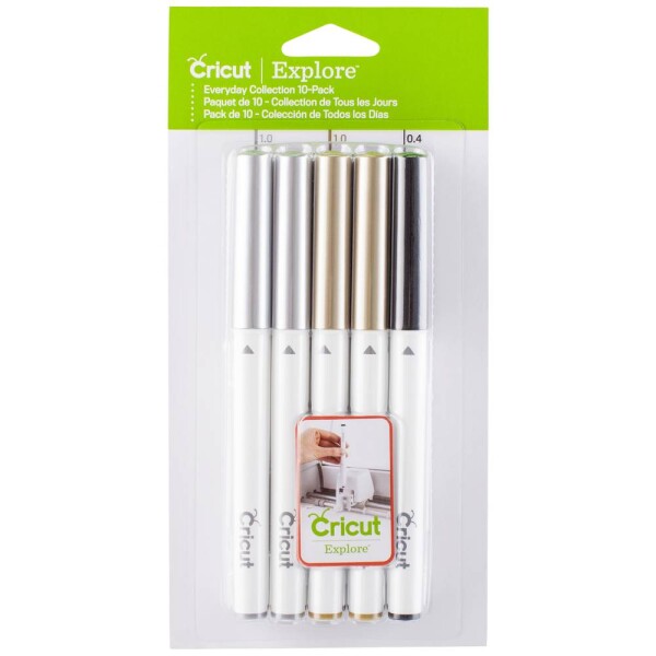 Cricut Explore/Maker Point Pen 10-Pack Everyday Collection sada pera strieborná, zlatá, čierna; 2003769