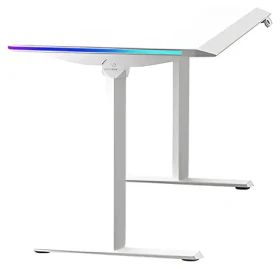 Ultradesk QUEST biela / Herný stôl / 140 x 70 cm / 72-120 cm / LED RGB osvetlenie (UD-QST-FRWT/DTWT)