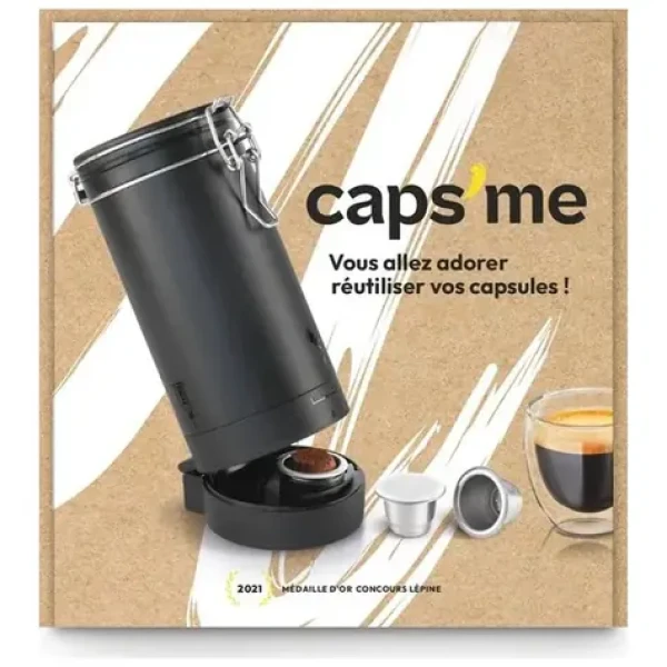 CAPSME Premium Pack / shaker so znova plniteľnými kapsulami Nespresso / 3ks / bez kávy (CAPS-COFFNE-NOSC-ENFR)