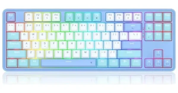 Redragon K707WBB-RGB StarBlade svetlo modrá / Herná klávesnica / mechanická / Mint Mambo / RGB / USB / US (707WBB-RGB)