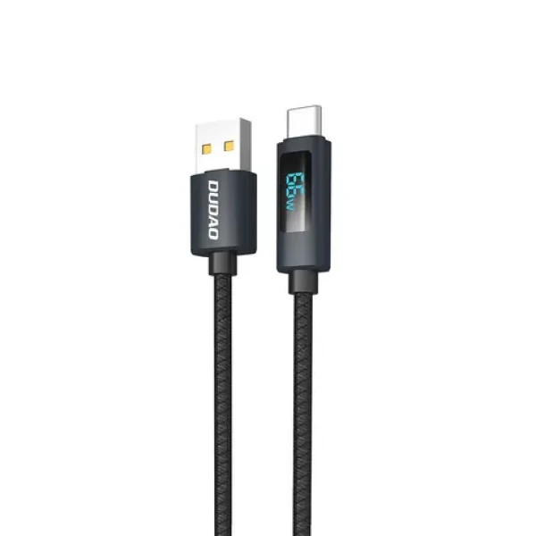 Dudao Dátový kábel L7T / USB-A / USB-C / 66W / 1 m / LED displej / čierna (185909)