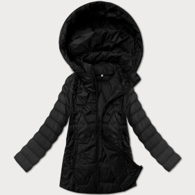 Ľahká čierna dámska prešívaná bunda s kapucňou J Style (16M9263-392) odstíny černé 48