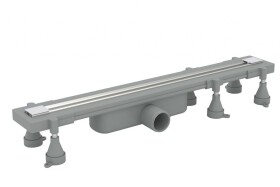 Omp Tea - SUMISURA podlahový žľab s roštom z nerezové oceli, L-450-1230, DN50 983.401.8