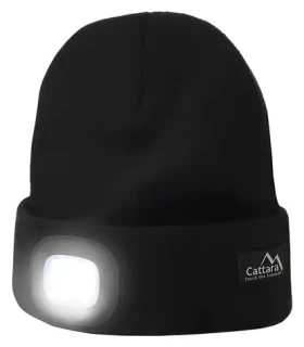 Cattara Čiapka BLACK s LED svietidlom USB nabíjanie / 4x45lm LED / 250 mA (14021)