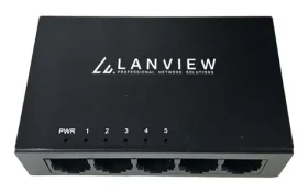 Lanview Switch Unmanaged 5 portov / Switch / 5x Gigabit Ethernet / 10/100/1000 Mbit/s / kovový (LVN-DESK-5PORT-1G)