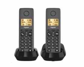 Gigaset Pure 100 Duo čierna / Bezdrôtový telefón pevnej linky / 1.5" displej / 50 kontaktov (L36852-H3105-R601)