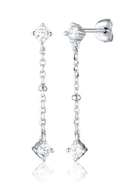 JVD Strieborné visiace náušnice so zirkónmi SVLE2933X61BI00