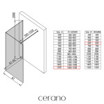CERANO - Sprchová zástena Walk-in Onyx Corner Cube Ľ/P - 8 mm - hranatá vzpera - čierna matná, bronzové sklo - 150x60x200 CER-688255