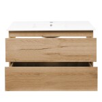 Kúpeľňová skrinka 2 zásuvková s keramickým umývadlom SAT B-Way 99x50x45 cm dub mat BWAY2100OAKU4BI BWAY2100OAKU4BI