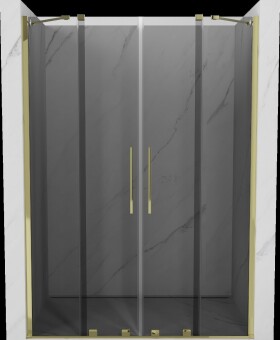 MEXEN/S - Velar Duo posuvné sprchové dvere 140, grafit, zlatá 871-140-000-42-50