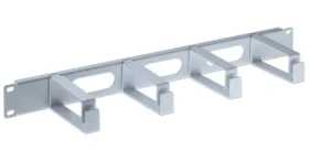 Intellinet 19" panel pre správu káblov šedá / Organizér káblov / 1U / 4 plastové oká (711067)