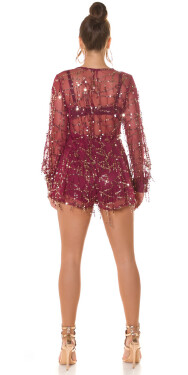 Sexy KouCla Party Playsuit with Sequins white 10