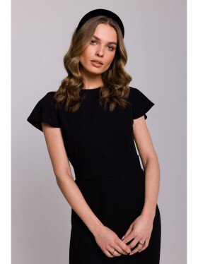 Dámske puzdrové šaty s opaskom S336 Black - Stylove S černá
