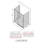 CERANO - Trojstenný sprchovací kút Santini UL/P - 6 mm - čierna matná, transparentné sklo - 140x80x195 - pivotový CER-8050BD7878