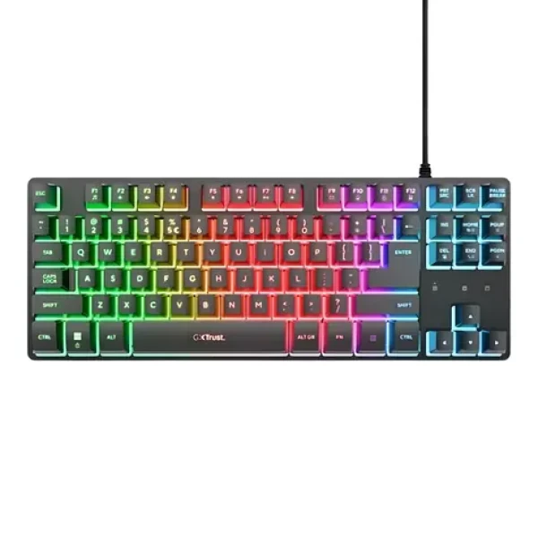 Trust GXT 833 Thado čierna / Herná klávesnica / membránová / RGB podsvietenie / USB / US layout (25886)