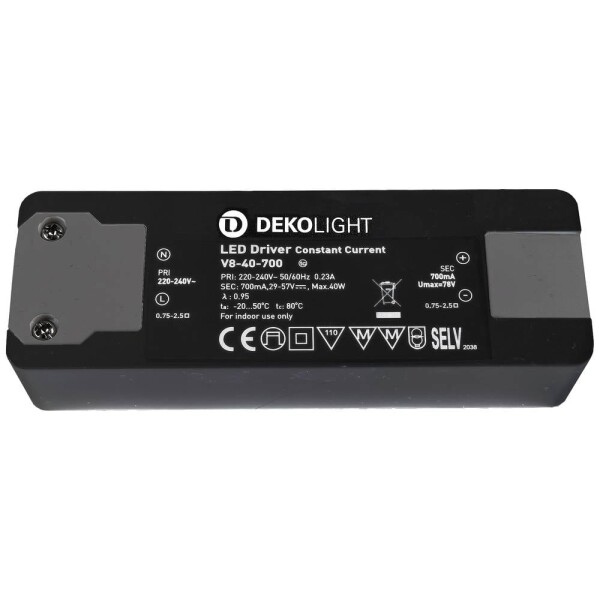 Deko Light BASIC, CC LED driver konštantný prúd 40 W 0.70 A 29 - 57 V/DC; 862199