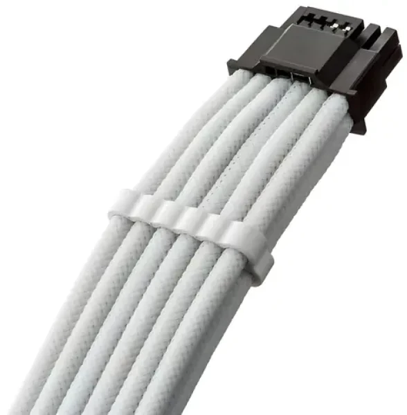 CableMod PRO ModMesh C-Series 12VHPWR StealthSense biela / PCIe napájací kábel / 16-pin na 90 ° 16-pin (CM-PCSS-16PR-N65KW-5PW-R-SS)