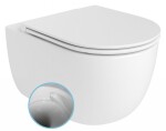 Bruckner - GLANZ závesná WC misa, Vortex Rimless, 36x52,5cm, biela 201.336.4