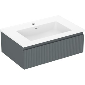 MEXEN/S - Rivel kúpeľňová skrinka 70 cm s umývadlom Otis, 1 šuplík, reliéf, grafit mat/biela mat 91A20-07023-1-BF66-W18M01