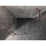 MEXEN/S - Lunar sprchovací kút štvrťkruh krídlový ľavá 90 x 80, transparent, ružové zlato 833-090L-080P-60-00