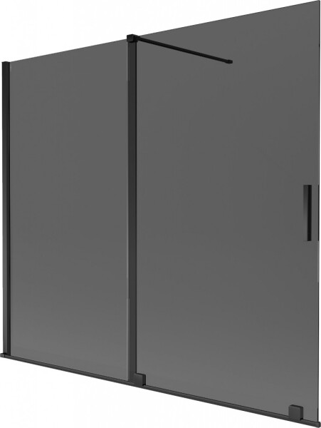MEXEN/S - Velar dvojkrídlová posuvná vaňová zástena 180 x 150, grafit, čierna 896-180-000-41-70