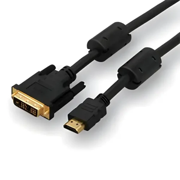 Logo DVI (18+1) - HDMI 3M čierny / Kábel / pozlátené konektory / Full HD / 1,65 Gb/s (25252)