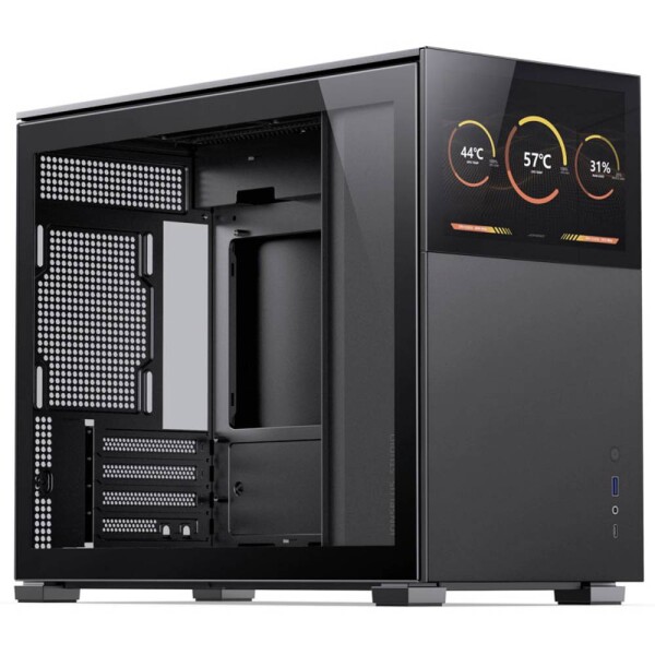 Jonsbo D31 Screen čierna / Micro-ATX / 1x USB-C 3.1 / 1x USB-A 3.0 / bez zdroja / priehľadná bočnica / displej (D31 STD BLACK SC)