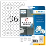 Herma Etikety okrúhle biele 20 mm / Etikety / papier, snímateľné / 25 listov / 2400 ks (4386)