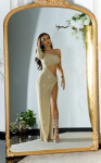 Soo Sexy! Koucla Galadress with XL Legslit BRONZE Einheitsgroesse