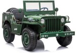Mamido Detský elektrický vojenský Jeep Willys 4x4 trojmiestny zelený
