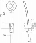 MEXEN/S - Alexset R40 Set umývadlové a vaňové batérie s príslušenstvom, chróm 71213R40-00