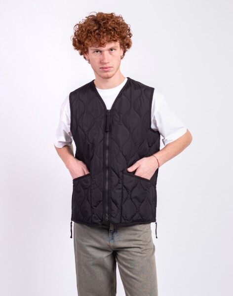 Taion Unisex Military Zip V-Neck Down Vest BLACK S
