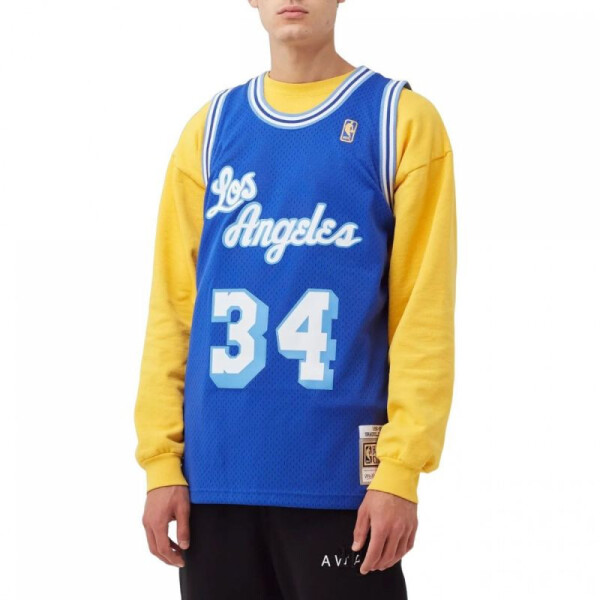 Mitchell Ness Pánske tričko NBA Los Angeles Lakers Shaquille O'Neal potlačou SMJYAC18013-LALROYA96SON