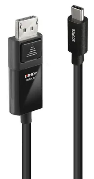 Lindy USB-C na DisplayPort 8K60 čierna / Kábel / HDR / 2 m (43342)