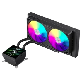 Gamemax GLACIER 240 LCD čierna / AIO vodný chladič CPU / 2x 120 mm / LCD displej (GLACIER 240 LCD BK)