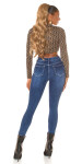 Sexy ripped Highwaist Skinny Jeans Dark Denim denimblue 38